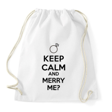 PRINTFASHION KEEP CALM2.png - Sportzsák, Tornazsák - Fehér tornazsák