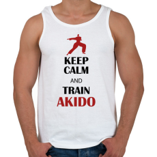 PRINTFASHION Keep calm - Akido - Férfi atléta - Fehér