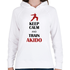 PRINTFASHION Keep calm - Akido - Női kapucnis pulóver - Fehér női pulóver, kardigán