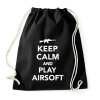 PRINTFASHION Keep calm and airsoft! - Sportzsák, Tornazsák - Fekete