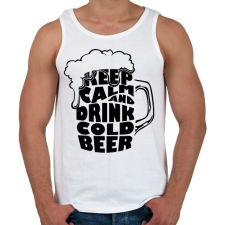 PRINTFASHION Keep Calm and Drink Beer - Férfi atléta - Fehér atléta, trikó