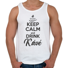 PRINTFASHION Keep calm and drink kávé - Férfi atléta - Fehér