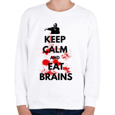 PRINTFASHION KEEP CALM AND EAT BRAINS - Gyerek pulóver - Fehér