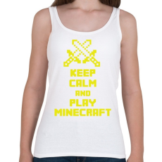 PRINTFASHION Keep calm and Minecraft - Női atléta - Fehér