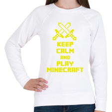 PRINTFASHION Keep calm and Minecraft - Női pulóver - Fehér női pulóver, kardigán