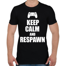PRINTFASHION Keep calm and respawn - Férfi póló - Fekete férfi póló