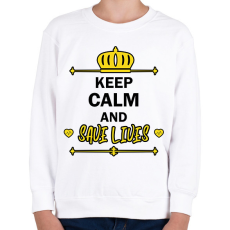 PRINTFASHION Keep calm and save lives - Gyerek pulóver - Fehér