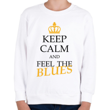 PRINTFASHION Keep calm - Blues - Gyerek pulóver - Fehér gyerek pulóver, kardigán
