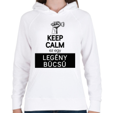 PRINTFASHION Keep calm ez egy legénybúcsú - Női kapucnis pulóver - Fehér