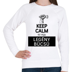 PRINTFASHION Keep calm ez egy legénybúcsú - Női pulóver - Fehér