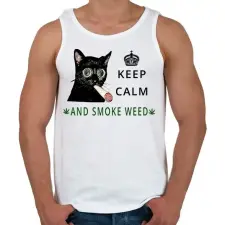 PRINTFASHION KEEP CALM - Férfi atléta - Fehér atléta, trikó
