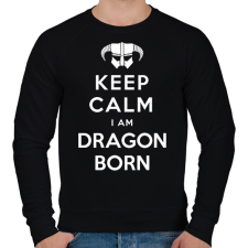 PRINTFASHION Keep calm - Férfi pulóver - Fekete férfi pulóver, kardigán