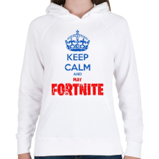 PRINTFASHION Keep Calm Fortnite - Női kapucnis pulóver - Fehér