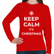 PRINTFASHION KEEP CALM IT'S CHRISTMAS - Női pulóver - Piros női pulóver, kardigán
