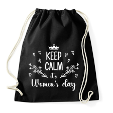 PRINTFASHION Keep calm it's women's day - Sportzsák, Tornazsák - Fekete tornazsák