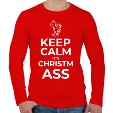 PRINTFASHION KEEP CALM ITS CHRISTMASS - Férfi hosszú ujjú póló - Piros férfi póló