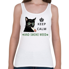 PRINTFASHION KEEP CALM - Női atléta - Fehér női trikó