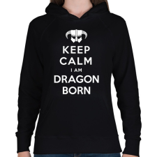 PRINTFASHION Keep calm - Női kapucnis pulóver - Fekete női pulóver, kardigán