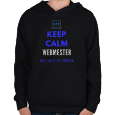 PRINTFASHION KEEP CALM WEBMASTER - Gyerek kapucnis pulóver - Fekete gyerek pulóver, kardigán