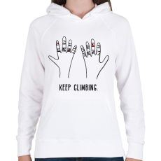 PRINTFASHION Keep climbing - Női kapucnis pulóver - Fehér