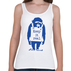 PRINTFASHION Keep it real - Banksy graffiti - Női atléta - Fehér