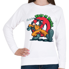 PRINTFASHION keep on bustin.. - Női pulóver - Fehér női pulóver, kardigán