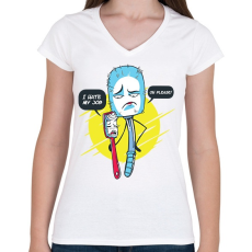 PRINTFASHION Kefék - Női V-nyakú póló - Fehér