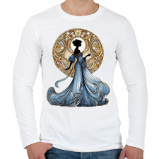 PRINTFASHION Kék-arany hölgy - Férfi hosszú ujjú póló - Fehér férfi póló