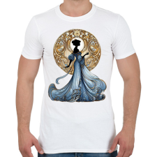 PRINTFASHION Kék-arany hölgy - Férfi póló - Fehér férfi póló