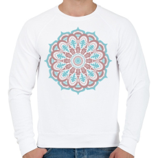 PRINTFASHION Kék-barna mandala - Férfi pulóver - Fehér