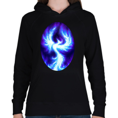 PRINTFASHION Kék Főnix - Női kapucnis pulóver - Fekete