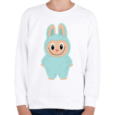 PRINTFASHION Kék Labubu - Gyerek pulóver - Fehér gyerek pulóver, kardigán