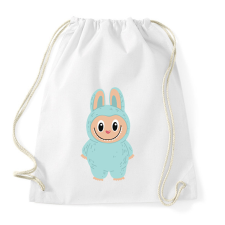 PRINTFASHION Kék Labubu - Sportzsák, Tornazsák - Fehér tornazsák