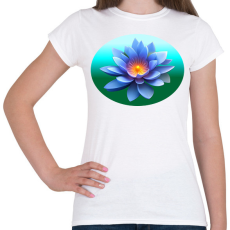 PRINTFASHION Kék lótusz - Női póló - Fehér
