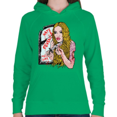 PRINTFASHION Kék madár - Női kapucnis pulóver - Zöld