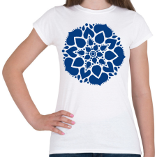 PRINTFASHION Kék mandala - Női póló - Fehér női póló