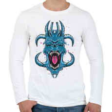 PRINTFASHION Kék ördög - Férfi hosszú ujjú póló - Fehér