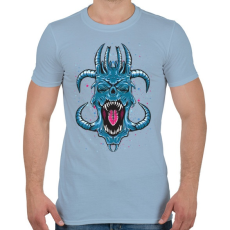 PRINTFASHION Kék ördög - Férfi póló - Világoskék
