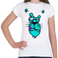 PRINTFASHION Kék oroszlán - Női póló - Fehér női póló