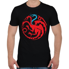 PRINTFASHION Kék sárkány - Férfi póló - Fekete férfi póló