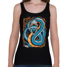 PRINTFASHION Kék sárkány  - Női atléta - Fekete női trikó