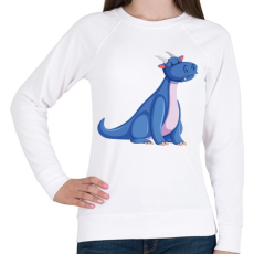 PRINTFASHION Kék sárkány - Női pulóver - Fehér