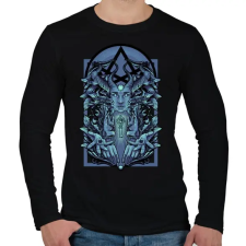 PRINTFASHION Kék vászon - Férfi hosszú ujjú póló - Fekete férfi póló