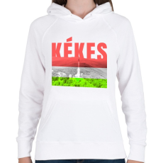 PRINTFASHION Kékes - Női kapucnis pulóver - Fehér