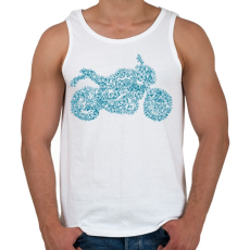 PRINTFASHION kékmotor - Férfi atléta - Fehér