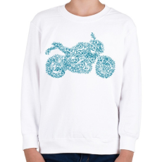 PRINTFASHION kékmotor - Gyerek pulóver - Fehér