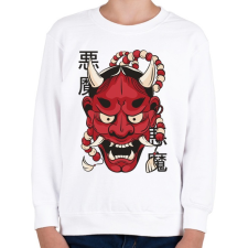 PRINTFASHION Keleti démon maszk - Gyerek pulóver - Fehér gyerek pulóver, kardigán
