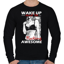 PRINTFASHION Kelj fel és légy dögös! - Férfi pulóver - Fekete férfi pulóver, kardigán