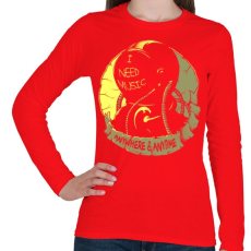 PRINTFASHION Kell a zene - Női hosszú ujjú póló - Piros