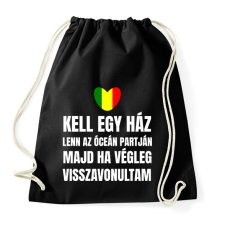 PRINTFASHION Kell egy ház lenn az óceán partján - Sportzsák, Tornazsák - Fekete tornazsák